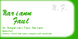 mariann faul business card